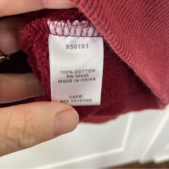 Vintage Cabela’s Pullover Collared Button Sweatshirt Maroon Fisherman Large - Picture 5 of 7